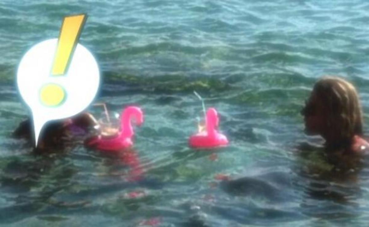 Πολύ γνωστή Ελληνίδα παρουσιάστρια πίνει καφέ μέσα στη θάλασσα με το…παπάκι της!