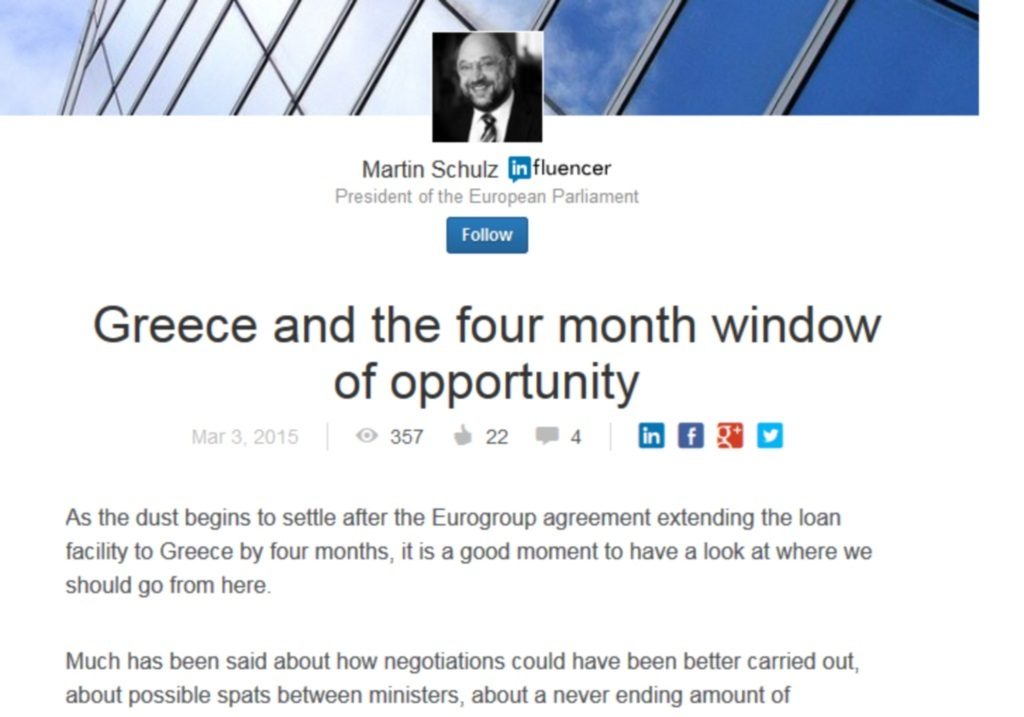 Μήνυμα Σουλτς στην Αθήνα: “Μην απειλείτε με Αρμαγεδδώνα”