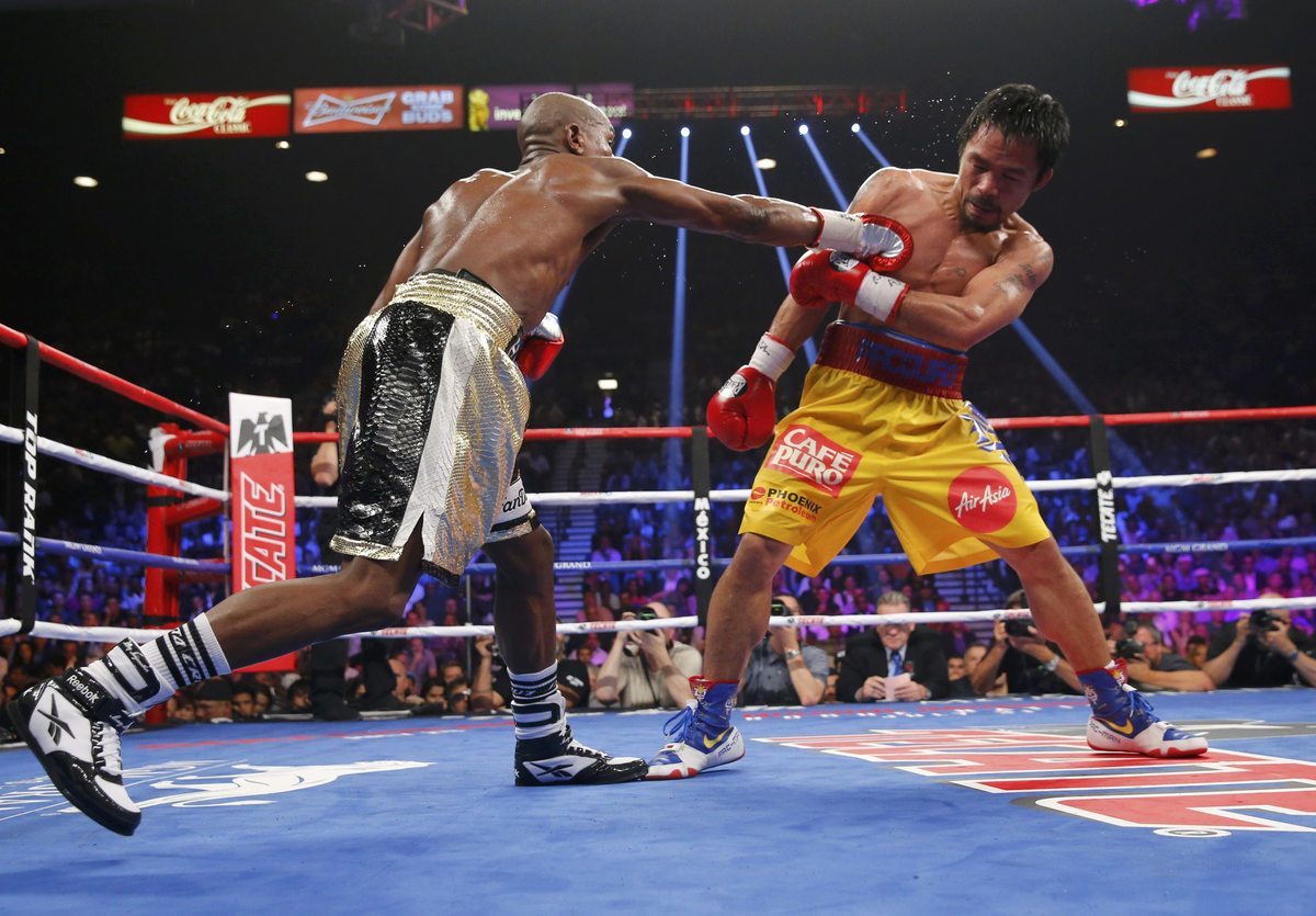 Στιγμιότυπο από τον αγώνα των Mayweather και Pacquiao ΦΩΤΟ: REUTERS