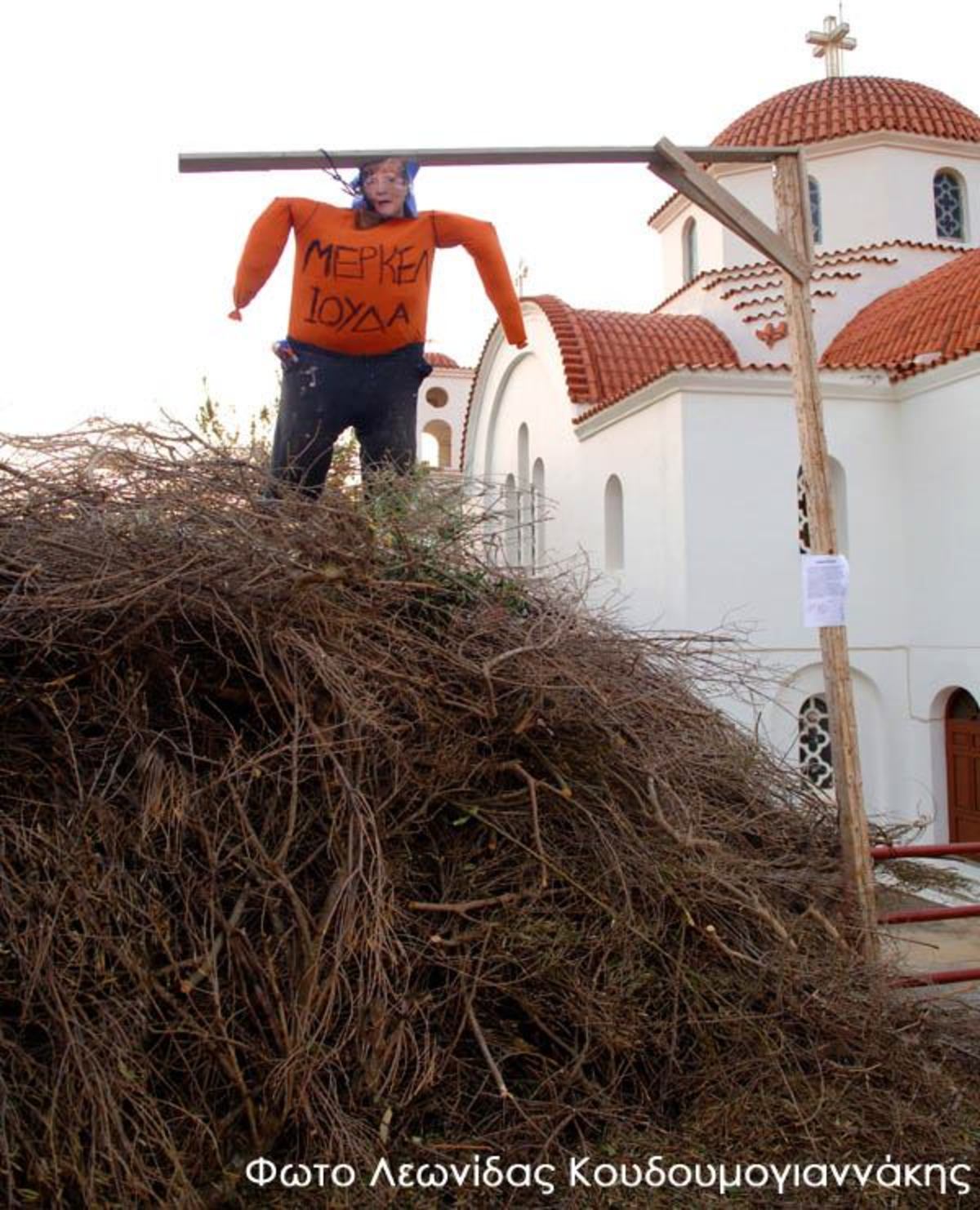 Λασίθι: Στην πυρά αντί του Ιούδα, η Μέρκελ