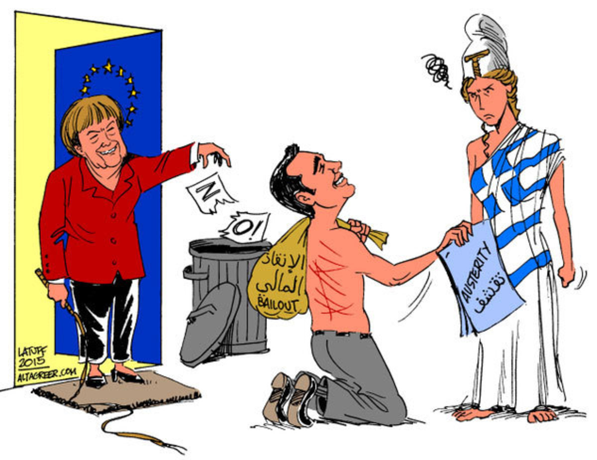 Σκίτσα μαχαιριά: Η Μέρκελ βομβαρδίζει την Αθήνα και μαστιγώνει τον Τσίπρα