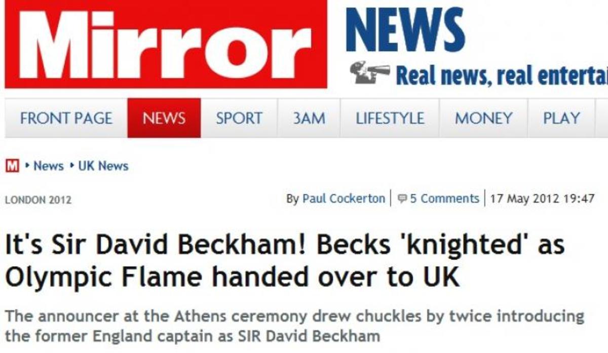 Τα αγγλικά media κοροιδεύουν τον Έλληνα σχολιαστή που έχρισε… “Σερ” τον Ντέιβιντ Μπέκαμ!