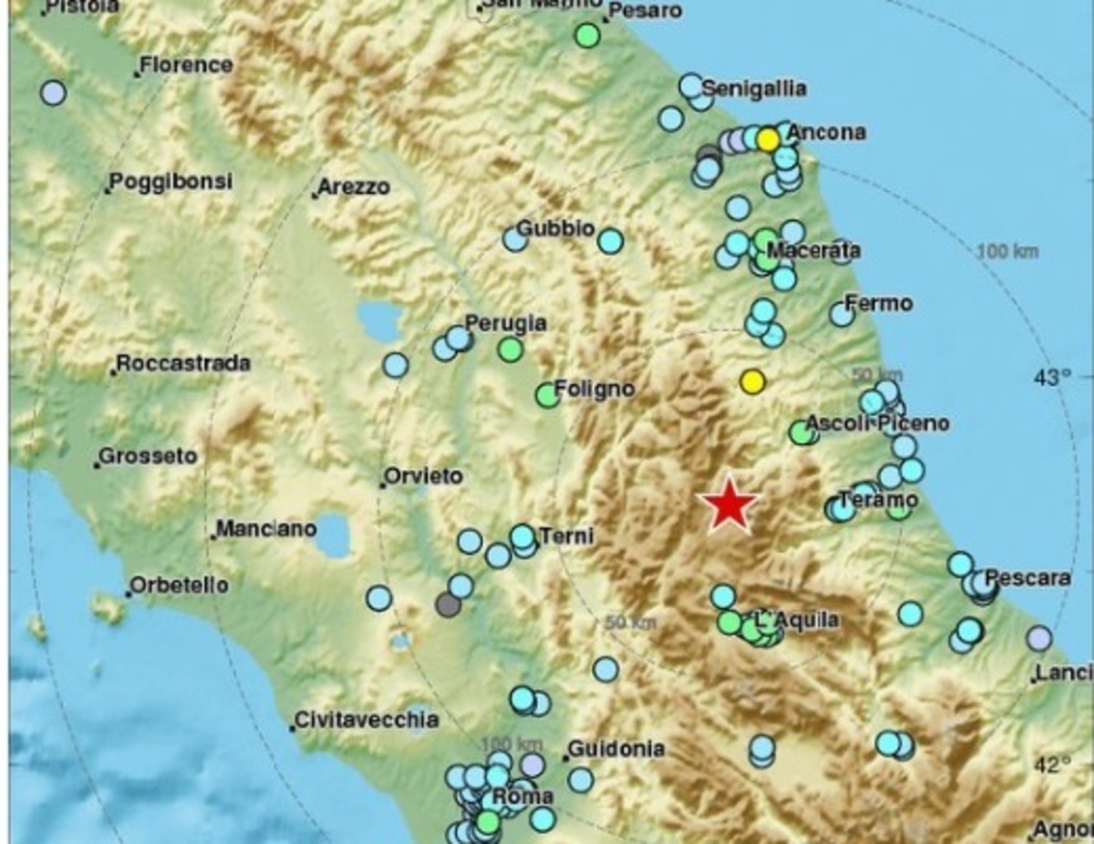 15 terremoti in sei ore in Italia