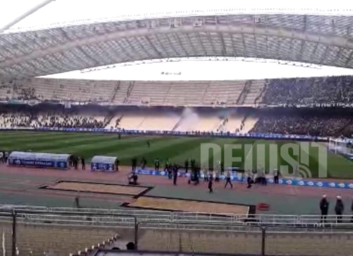 Φωτοβολίδες στο ΟΑΚΑ