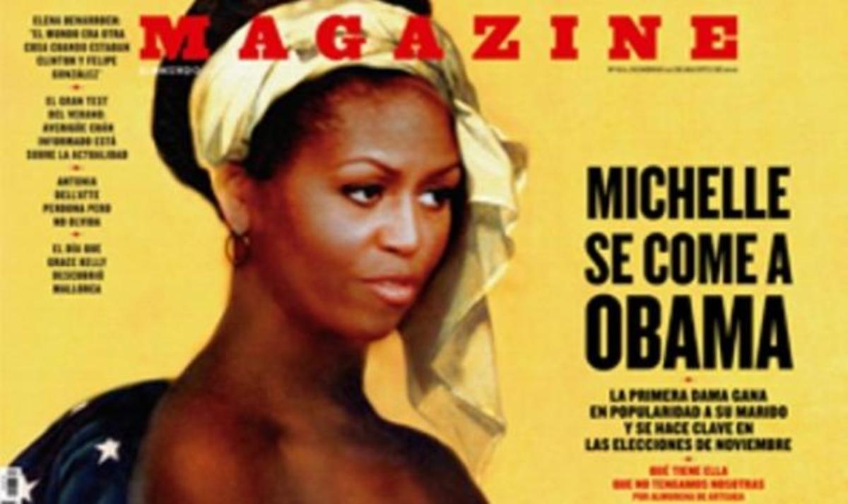 H Michele Obama γυμνόστηθη σκλάβα στο περιοδικό Magazine de Fuera de Serie!