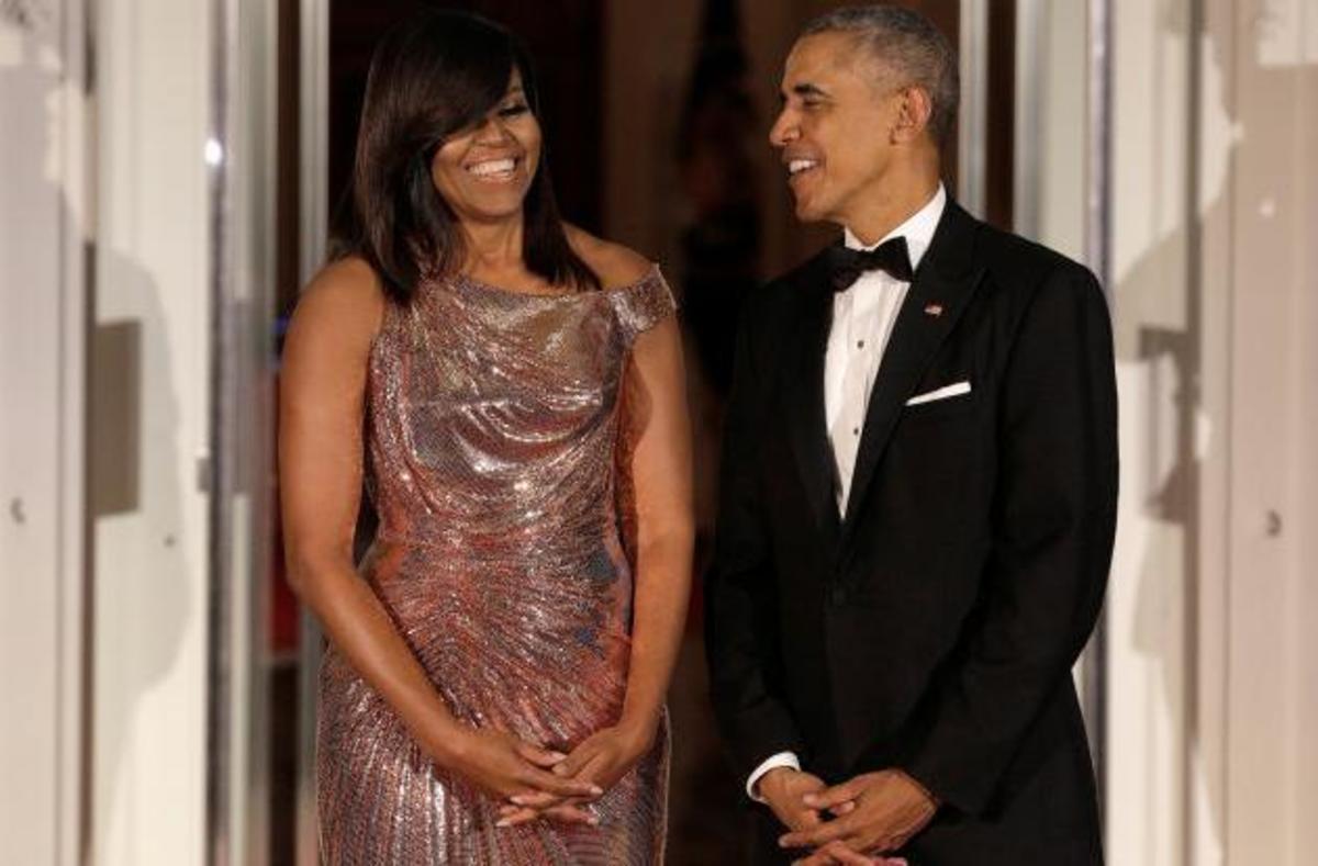 Michelle Obama: Εντυπωσίασε με τουαλέτα Vercace στο τελευταίο επίσημο δείπνο ως πρώτη κυρία! [pics]