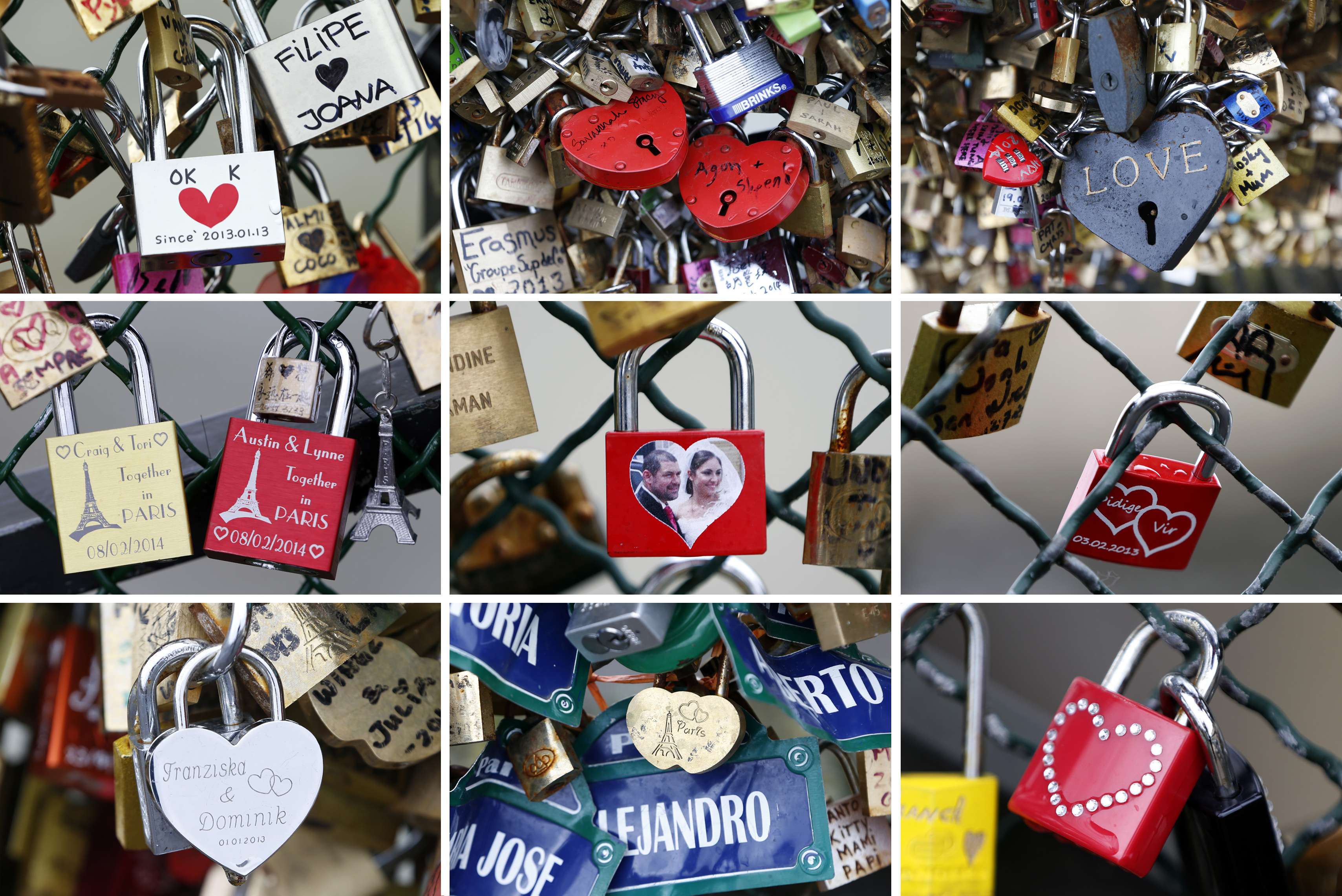 Ημέρα του Αγίου Βαλεντίνου: “Κλειδώνουν” τον έρωτα στον Σηκουάνα (ΦΩΤΟ)