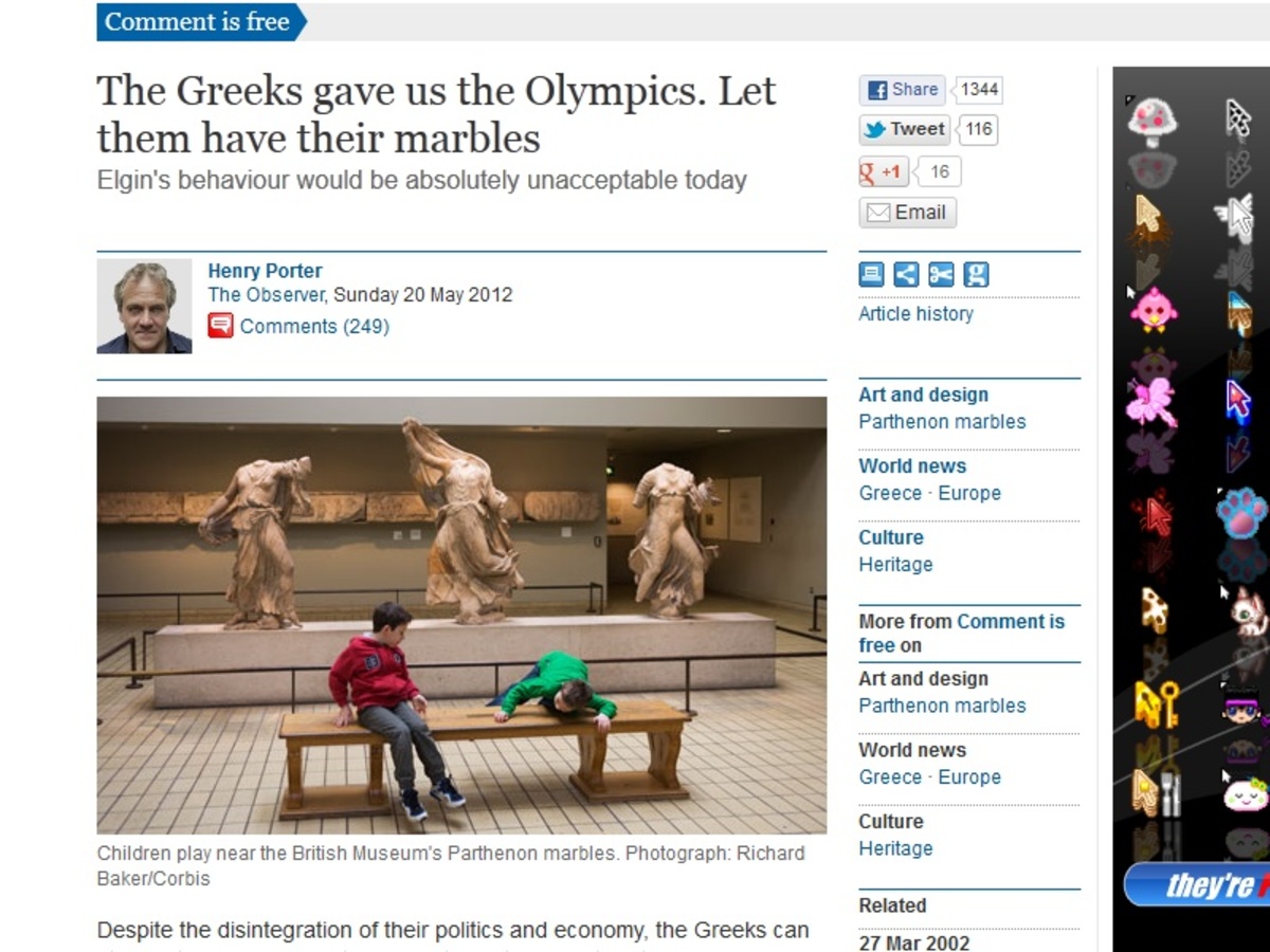 “Οι Έλληνες μας έδωσαν τους Ολυμπιακούς Αγώνες. Ας τους δώσουμε πίσω τα Γλυπτά του Παρθενώνα”