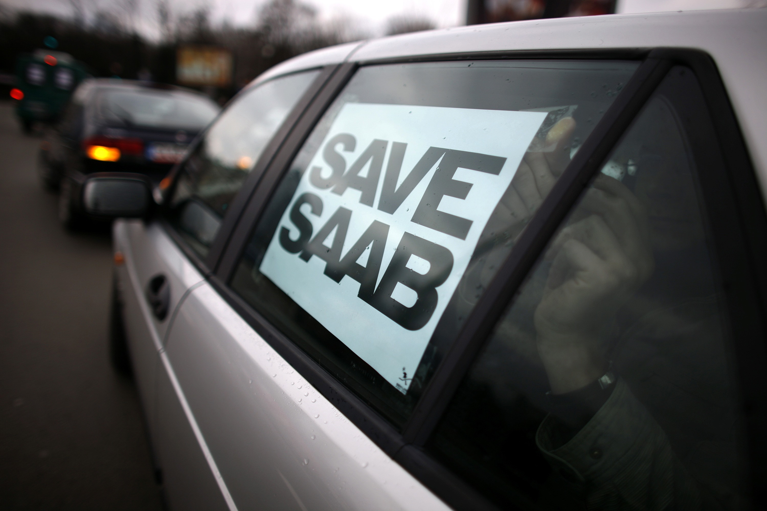 Διαμαρτυρία για την διάσωση της Saab και τα σχέδια της General Motors για πώληση της εταιρείας. ΦΩΤΟ REUTERS