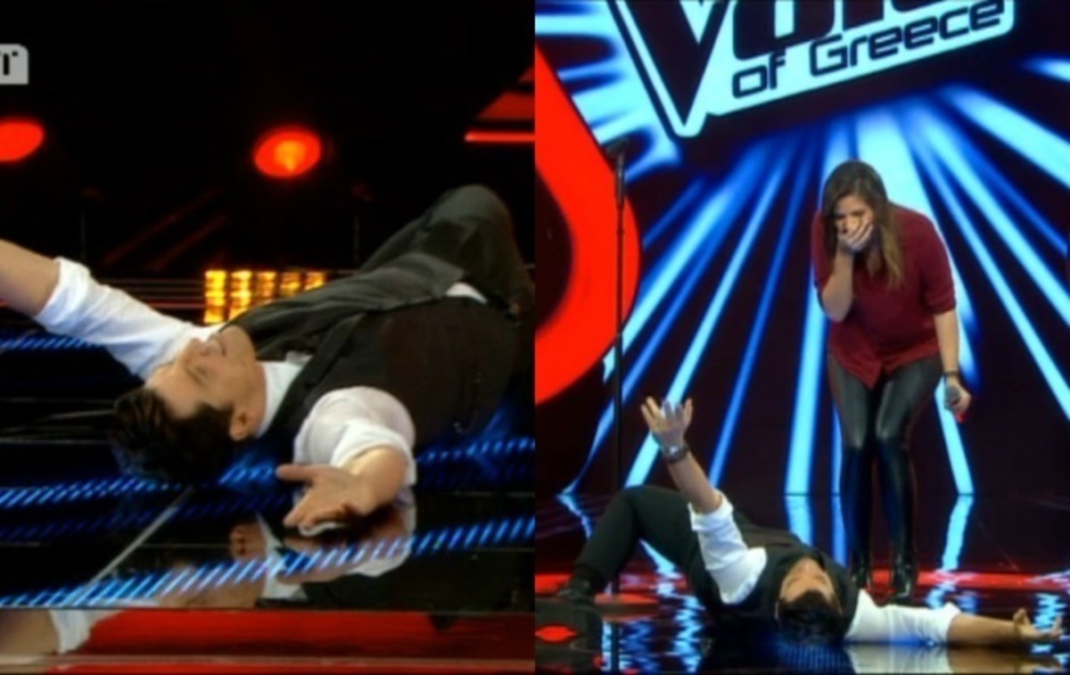 Ο Σάκης Ρουβάς έπεσε στο πλατό του Voice! Ξάπλωσε μπροστά στην 20χρονη με τη μαγική φωνή!