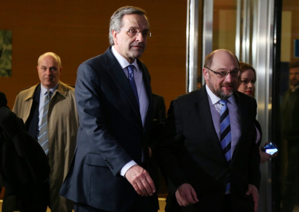 Οι συναντήσεις Σαμαρά με Σούλτς και Αβραμόπουλο στο Στρασβούργο