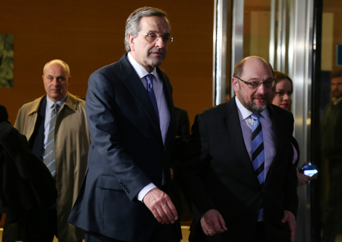 Οι συναντήσεις Σαμαρά με Σούλτς και Αβραμόπουλο στο Στρασβούργο