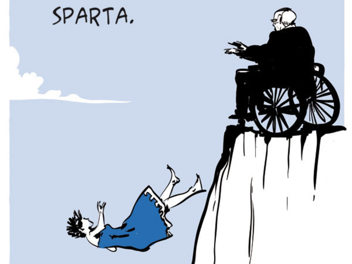 Grexit: Συγκλονιστικό σκίτσο! Ο Σόιμπλε πετάει την Ελλάδα στον Καιάδα