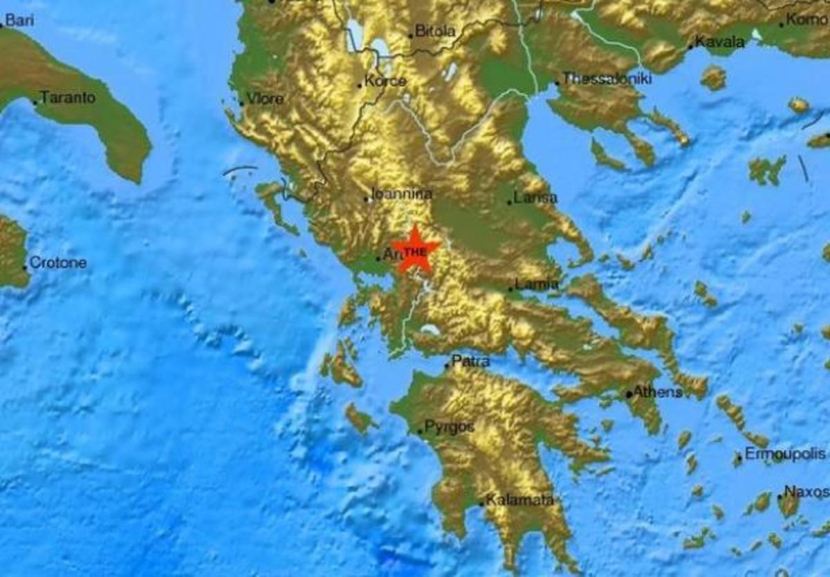 Ο χάρτης του σεισμού από το Ευρωμεσογειακό Σεισμολογικό Κέντρο