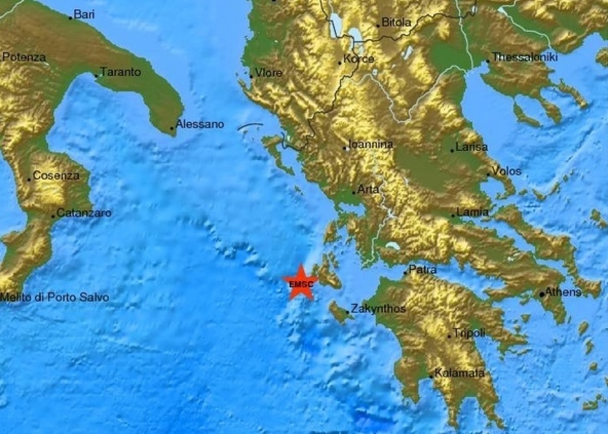 Ο χαρτης του σεισμου από το Ευρωμεσογειακό Σεισμολογικό Κέντρο