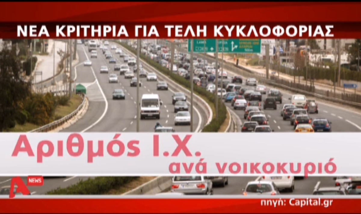 Σενάρια για τέλη κυκλοφορίας