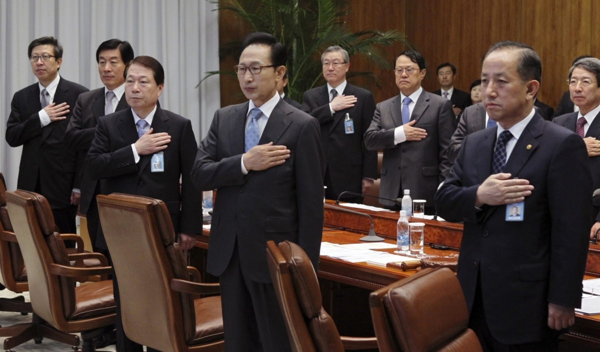 Το Συμβούλιο Εθνικής Ασφαλείας της Ν.Κορέας λίγο πριν την έναρξη της συνεδρίασης. ΦΩΤΟ REUTERS