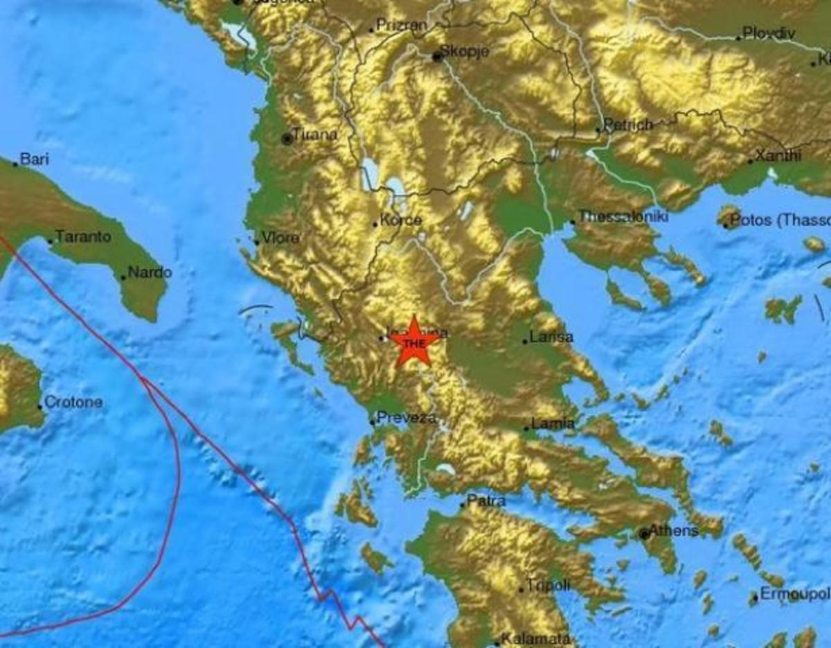 Ο χάρτης του σεισμού από το Ευρωμεσογειακό Σεισμολογικό Κέντρο