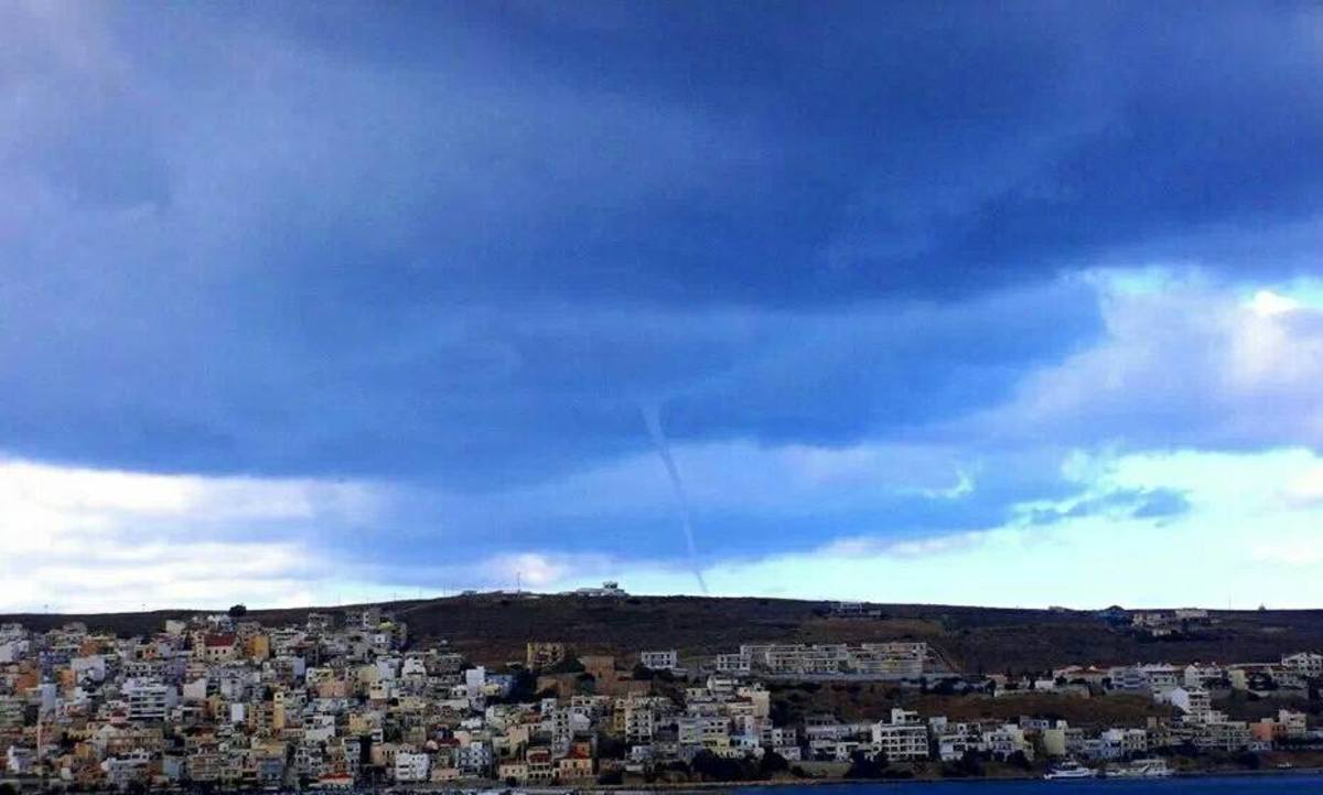 Ανεμοστρόβιλος στη Σητεία (ΦΩΤΟ)