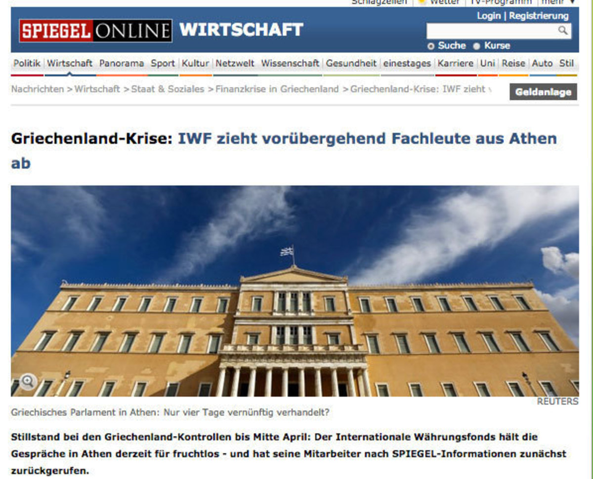 Δυο δημοσιεύματα “φωτιά” από το Spiegel! –  Το ΔΝΤ οργισμένο ανακαλεί τους αντιπροσώπους του στην Αθήνα και: «Ξεκίνησε η χρεοκοπία της Ελλάδας»