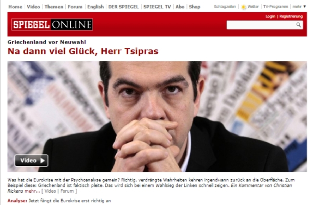 Εκλογές 2015 – Spiegel: Λοιπόν, καλή τύχη κ. Τσίπρα