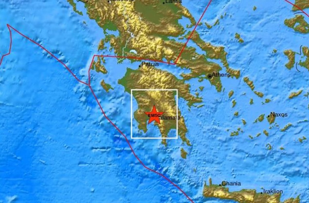 O χάρτης του σεισμού
