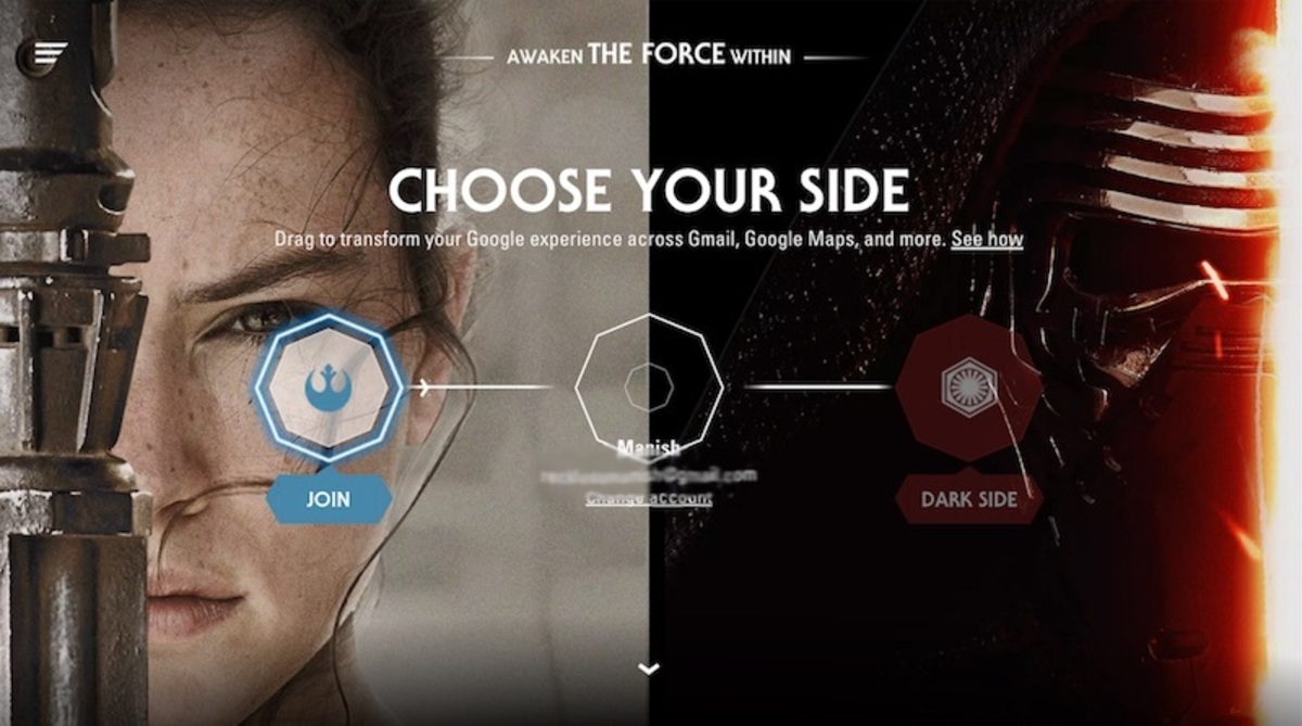 Η Google βάζει το Starwars στους λογαριασμούς των χρηστών!