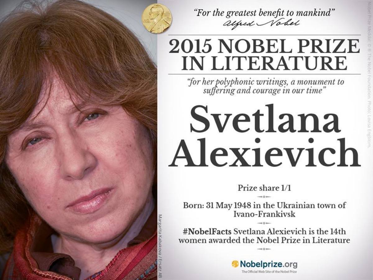 Νόμπελ Λογοτεχνίας: Το κέρδισε η Σβετλάνα Αλεξίεβιτς