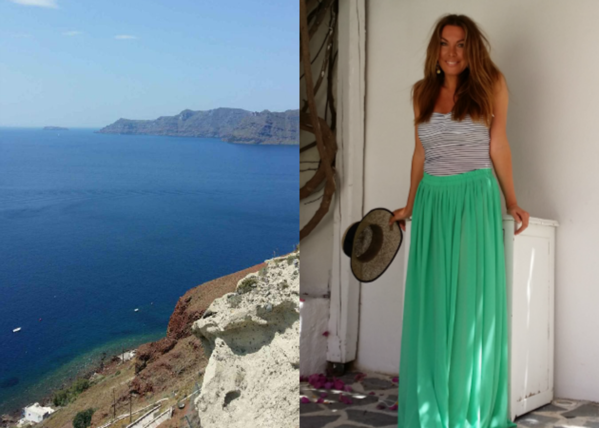 Τατιάνα Στεφανίδου: Καλοκαιρινή απόδραση στη Σαντορίνη