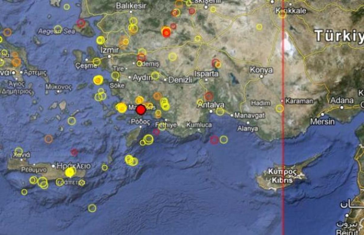 Σεισμός 4,7 ρίχτερ κοντά στη Ρόδο
