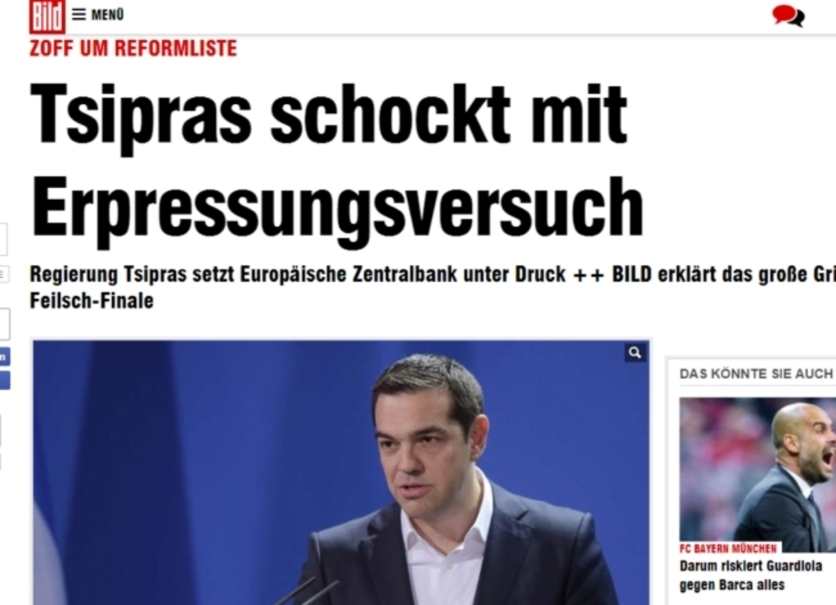 Εκβιασμό και πόκερ από τον Α. Τσίπρα “βλέπει” η Bild
