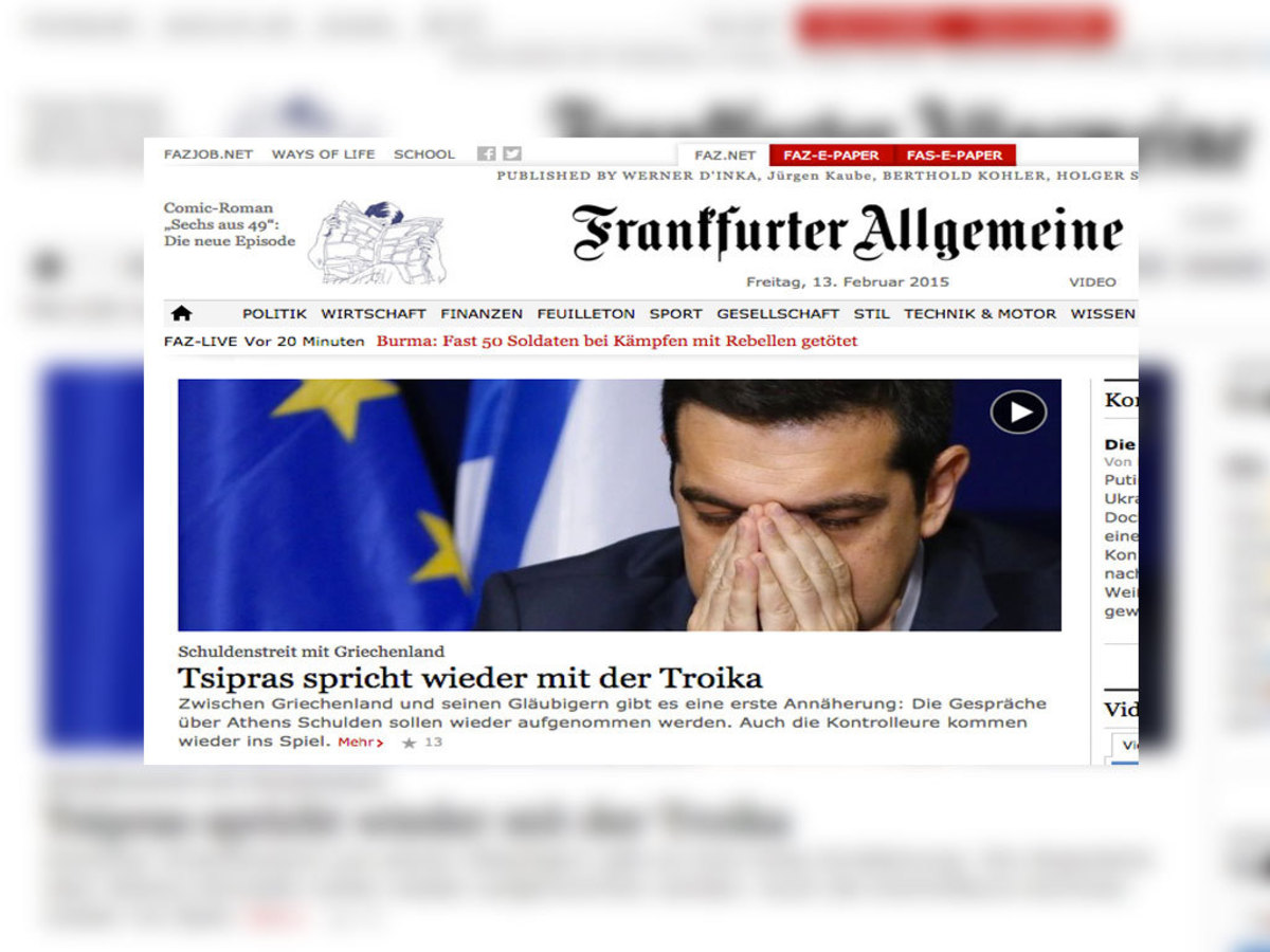 FAZ: Ο Τσίπρας μιλάει και πάλι με την τρόικα – Μέρκελ: Το μνημόνιο πρέπει να παραταθεί