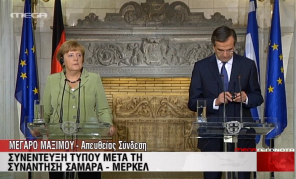 Συνέντευξη Μέρκελ-Σαμαρά Γ’