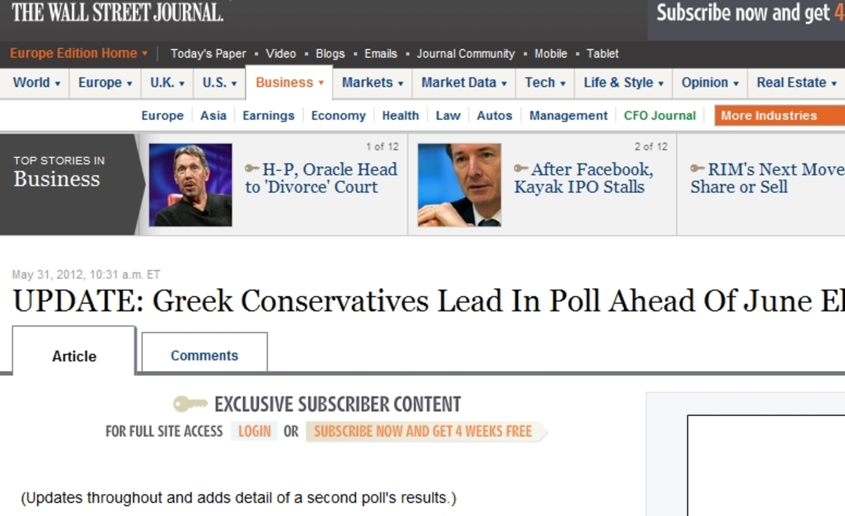 Το δημοσίευμα της Wall Street Journal