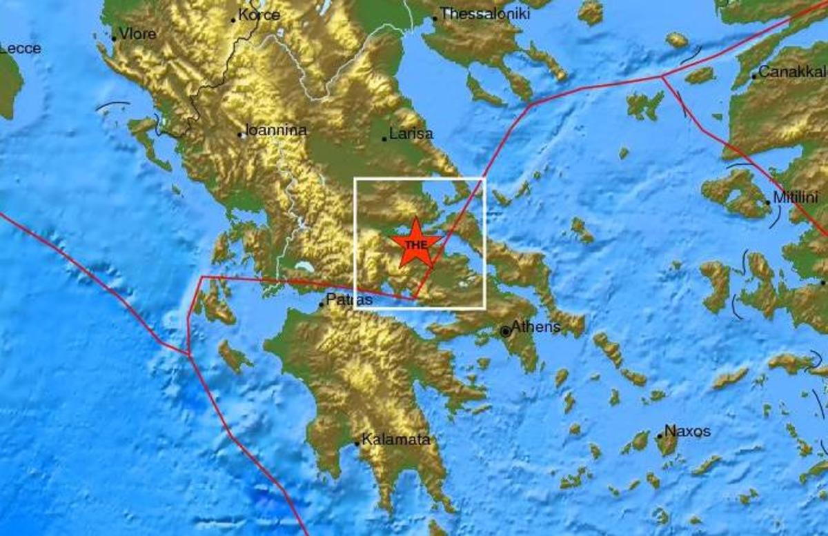 O χάρτης του σεισμού