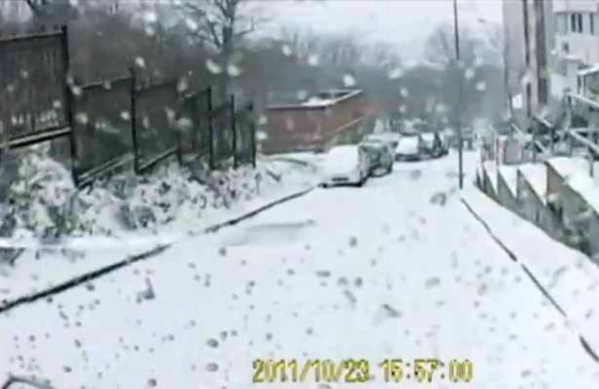 ΤΡΟΜΕΡΟ! Απρόσεκτος οδηγός σε κατηφόρα με σφοδρή χιονόπτωση