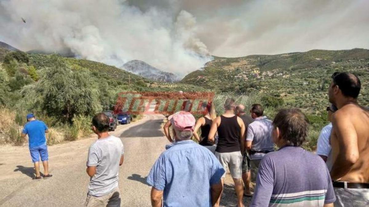 Ηλεία: Μαίνεται η φωτιά στα Ροδινά Ζαχάρως – Ακυρώθηκε η εκκένωση του οικισμού [pics, vids]