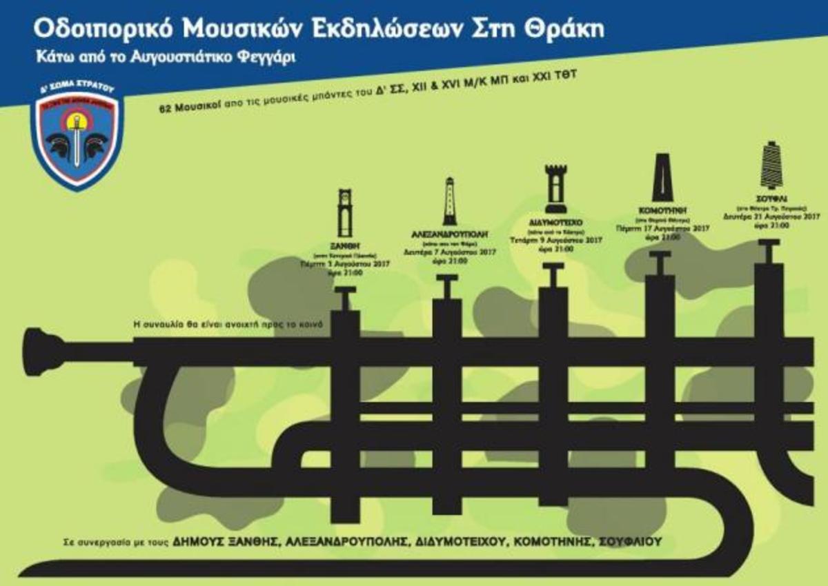 Μουσικό Οδοιπορικό ετοιμάζει το Δ΄ Σώμα Στρατού κάτω από το Αυγουστιάτικο φεγγάρι στη Θράκη
