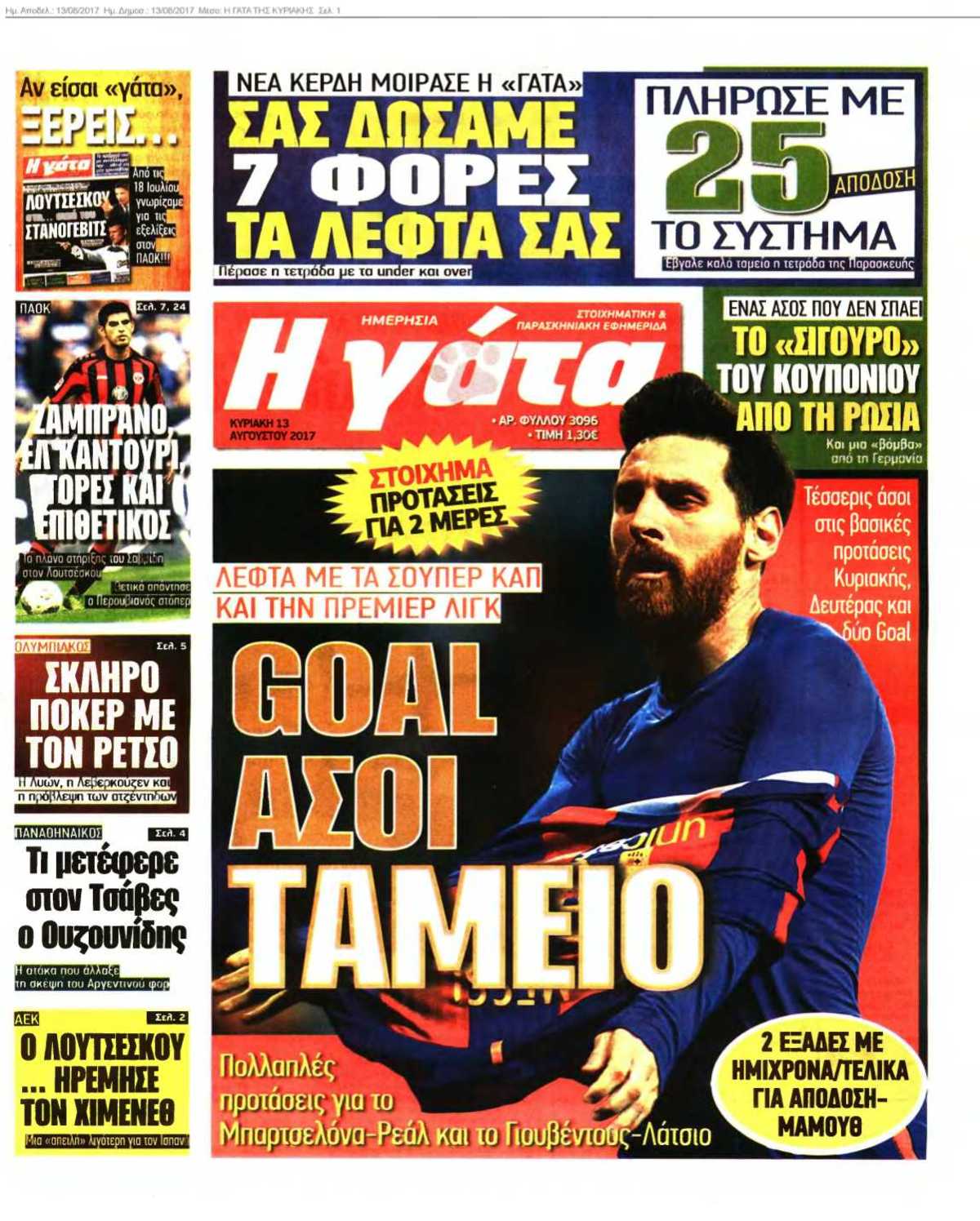 Η ΓΑΤΑ ΤΗΣ ΚΥΡΙΑΚΗΣ 13-08-2017