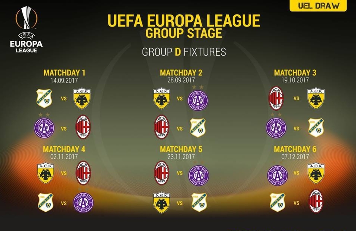 Europa League: Το πρόγραμμα της ΑΕΚ!