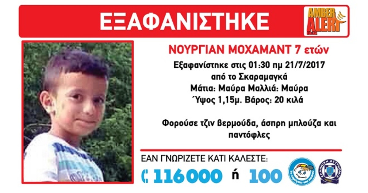 Τραγωδία: Νεκρός ο 7χρονος που είχε εξαφανιστεί από τον Σκαραμαγκά