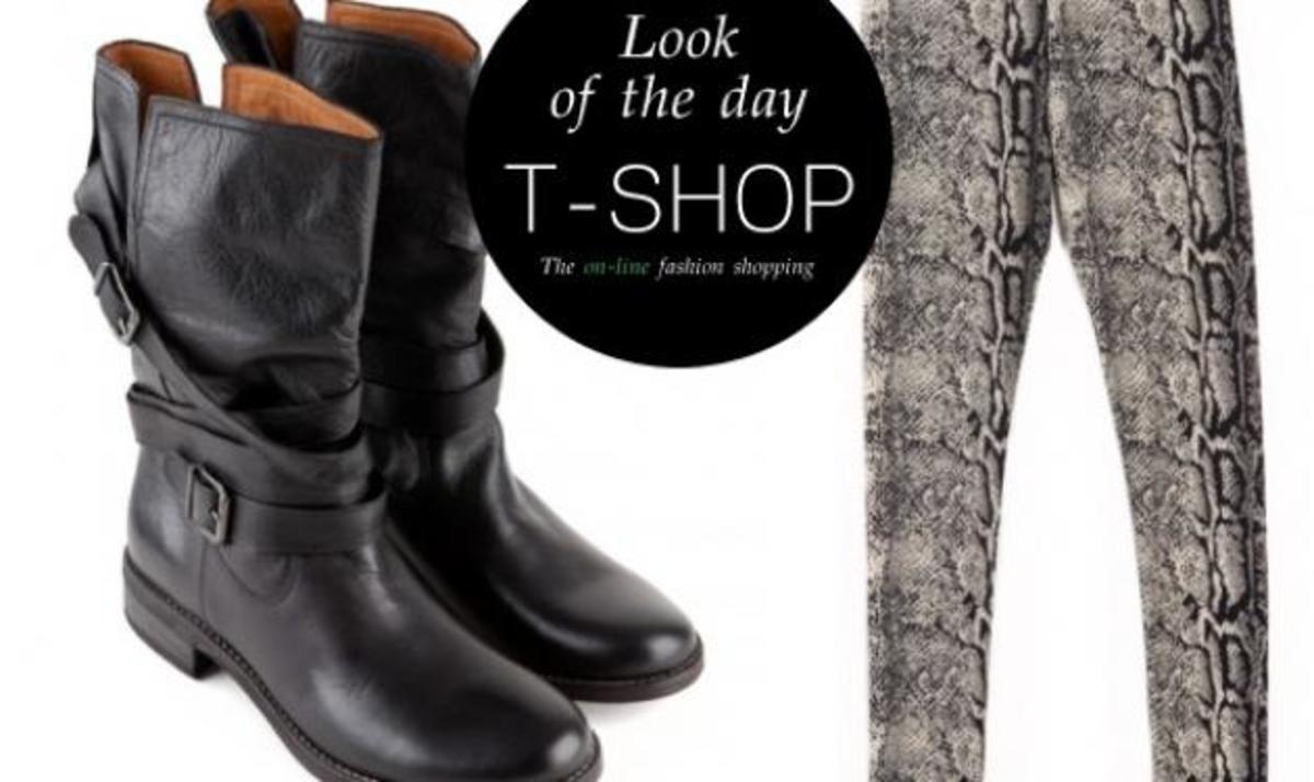 Biker boots και κολάν μαύρο snake: Κάνε δικό σου το look of the day με ένα κλικ!