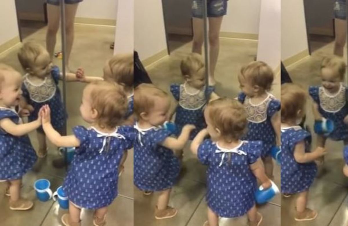 Μωρό μιλά στον καθρέφτη και με τους… τρεις εαυτούς του! [vid]