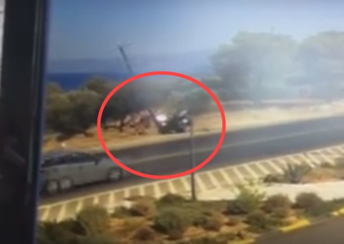 Σοκαριστικό βίντεο! “Γουρούνα” στην Κρήτη πέφτει πάνω σε κολώνα [vid]