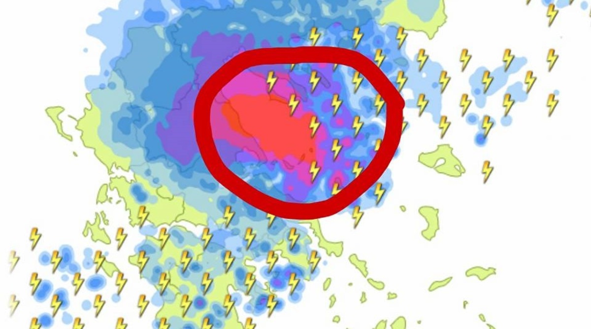 Καιρός: ”Σφυροκόπημα” με εκατοντάδες κεραυνούς – Ποιες περιοχές θα ”πνιγούν” απ’ τις βροχές
