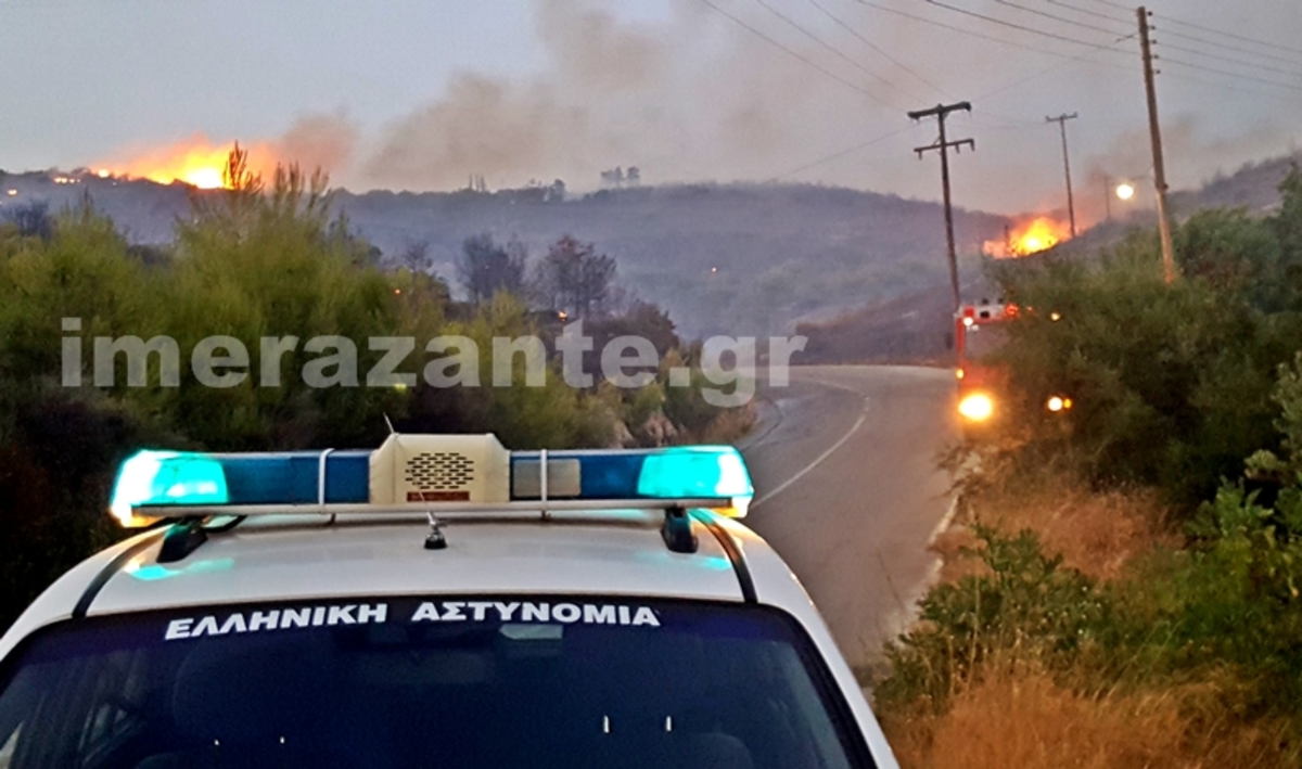 Φωτιά στην Ζάκυνθο: Συνεχείς αναζωπυρώσεις – Δεν μπορούν πετάξουν τα εναέρια μέσα [pics]