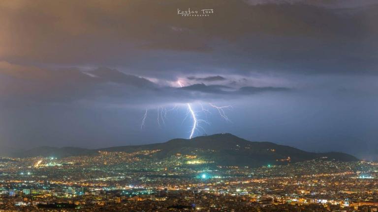 Δυο συγκλονιστικές φωτογραφίες από την χθεσινή καταιγίδα στην Αθήνα