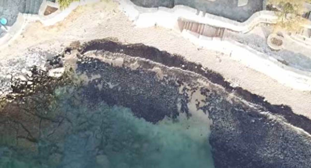 Σαλαμίνα: Η πετρελαιοκηλίδα από ψηλά – Εικόνα από drone που κόβει την ανάσα