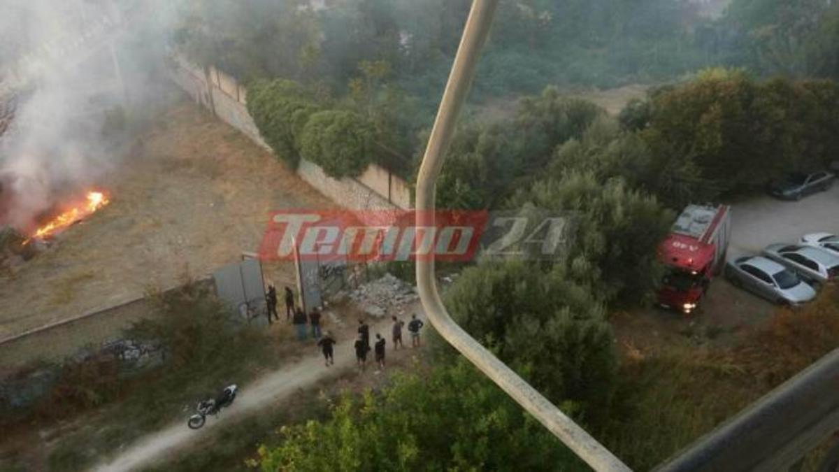 Φωτιά δίπλα στο γήπεδο της Παναχαϊκής, την ώρα του φιλικού με ΑΕΚ [vid]