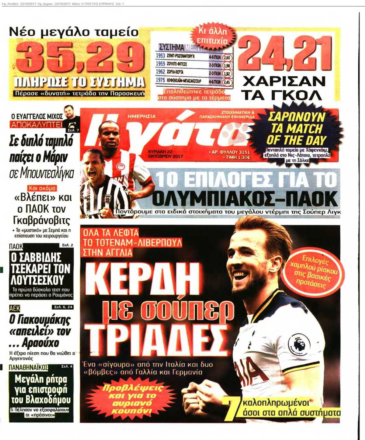 Η ΓΑΤΑ ΤΗΣ ΚΥΡΙΑΚΗΣ 22-10-2017